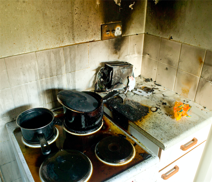 Burned pots on the stove